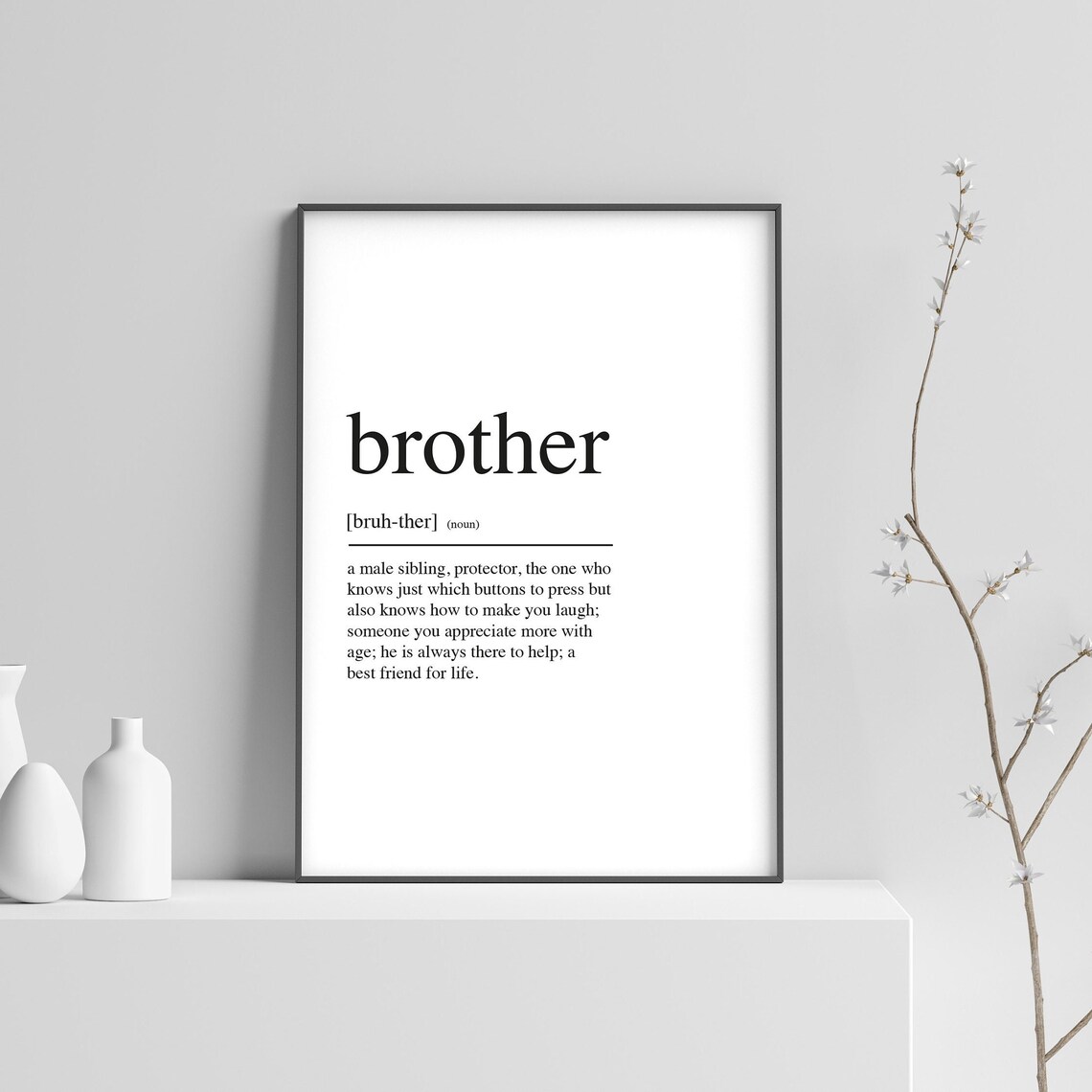 Brother Definition Christmas Gift Art Print