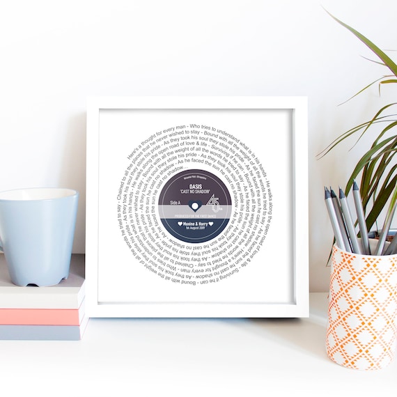 Personalized Record Print, Anniversary Wedding Gift