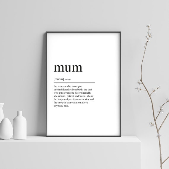 Mum Definition Art Print, Christmas Gift