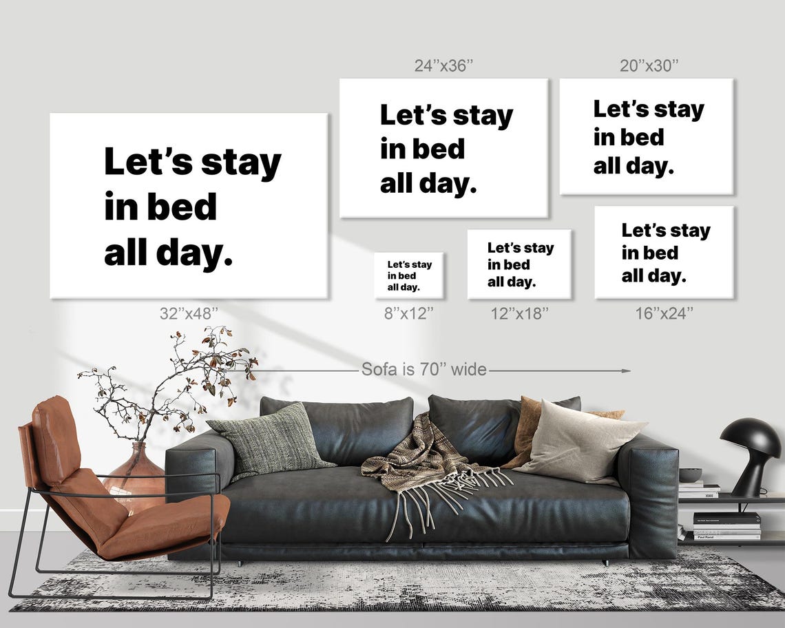 Stay In Bed All Day Quote Cozy Bedroom Wall Decor Typography Poster - Image 3