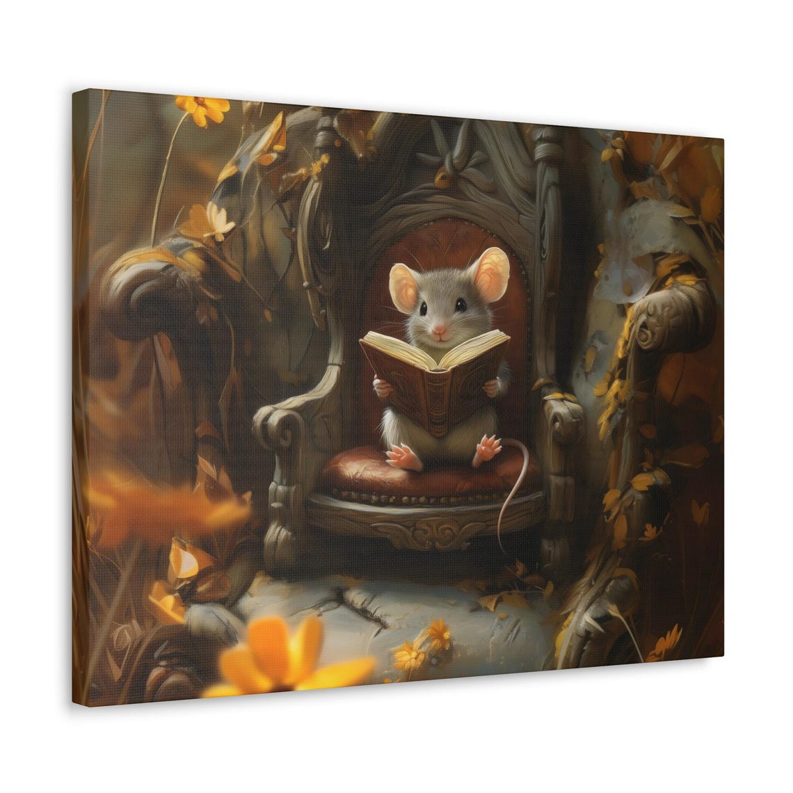 Reading Mouse Maximalist Eclectic Victorian Print Bold Altered Animal Portrait Fantasy Fun Colorful Renaissance Rustic Art - Image 3