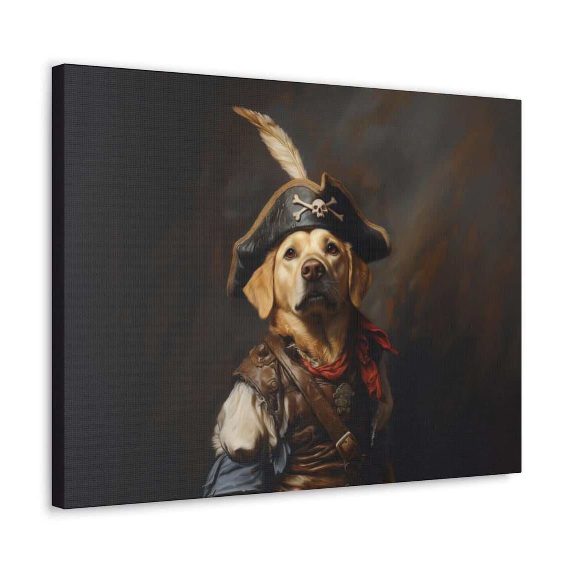 Yellow Lab Pirate Maximalist Eclectic Victorian Print Bold Altered Party Portrait Fantasy Fun Colorful Renaissance Rustic Art - Image 3