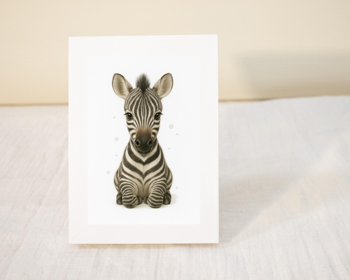 Zebra Nursery Safari Animal Poster, Kids Room Decor - Image 3