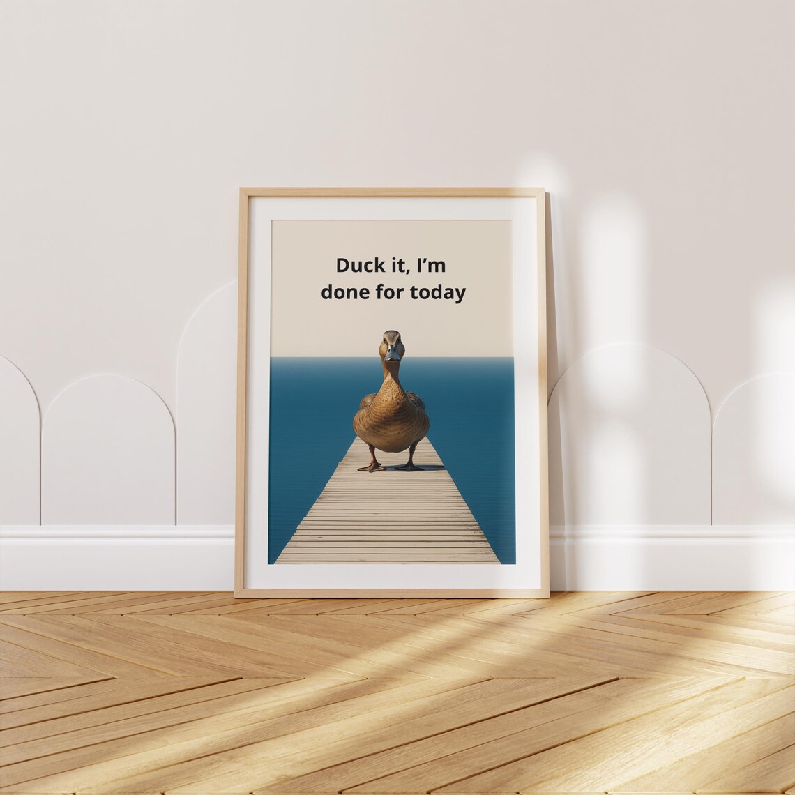 Funny Duck Poster It Im Done Quote Wall Art Office Decor Animal Humor Instant