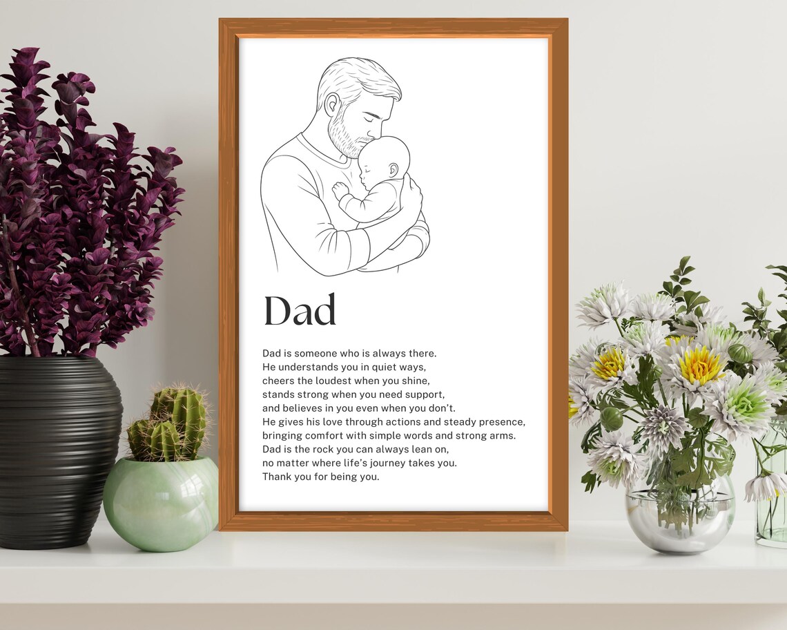 Fathers Day Gift Minimalist Line Art For Dad - Image 3