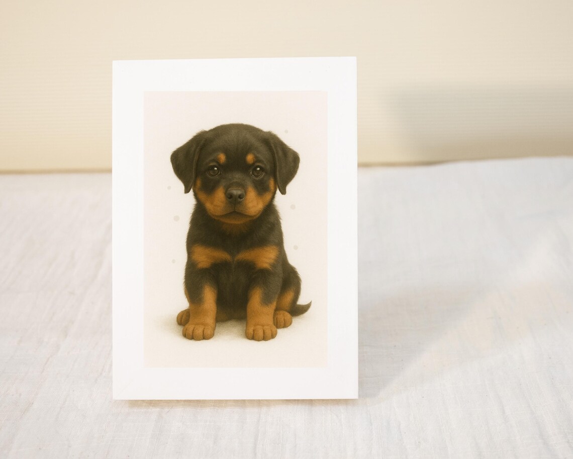Rottweiler Puppy, Cute Nursery Kids Room Poster - Image 3