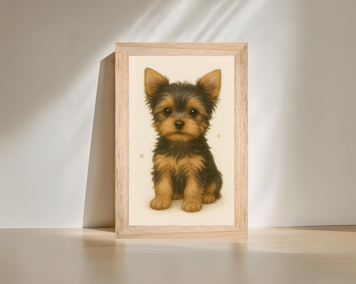 Yorkshire Terrier Puppy, Nursery Decor Poster