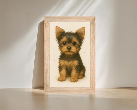 Yorkshire Terrier Puppy, Nursery Decor Poster