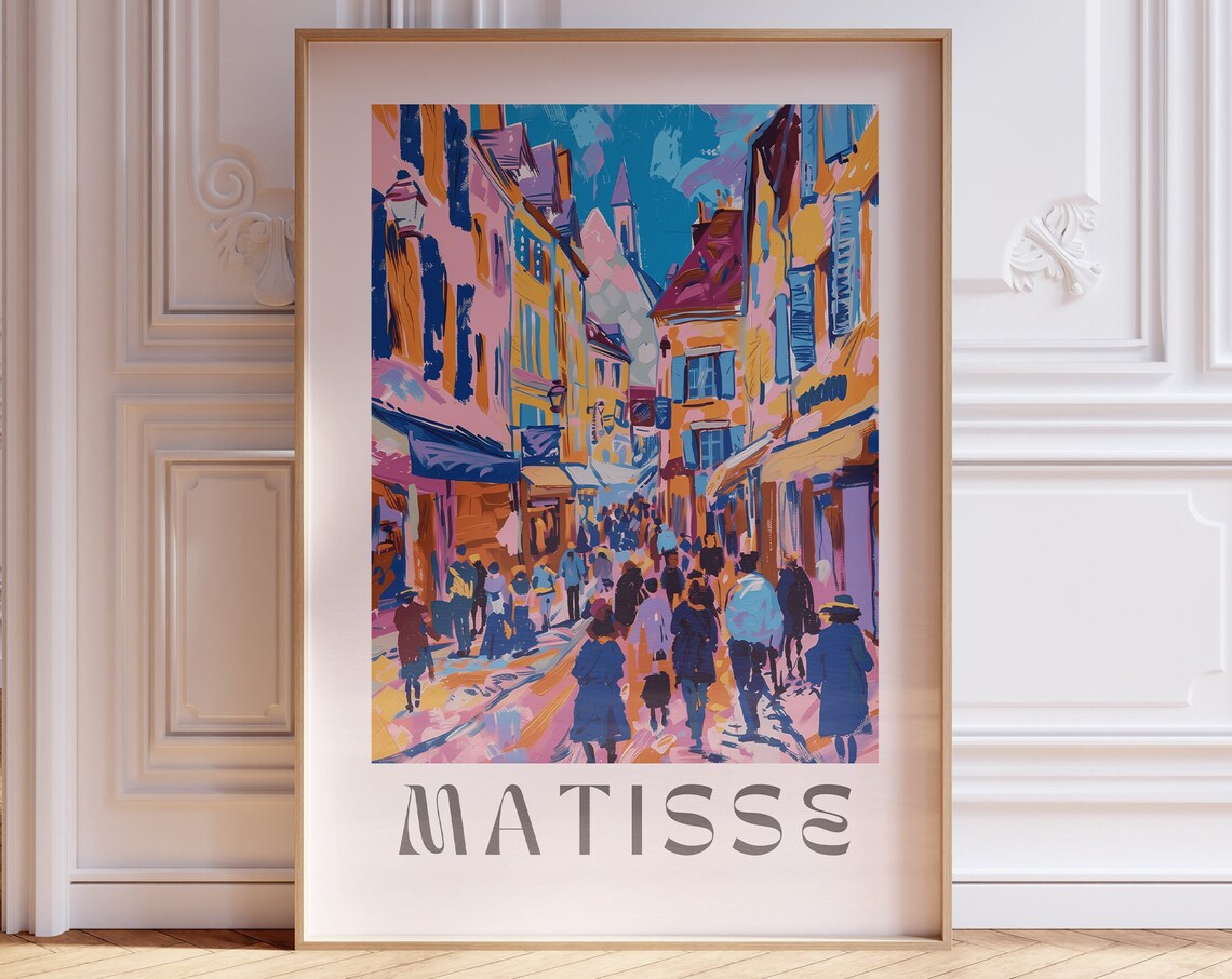 Henri Matisse Sunlit Old Town Street Crowds On A Summer Day Poster