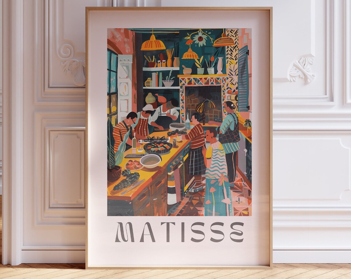 Henri Matisse Family Kitchen Cooking Gathering Scene Art Poster
