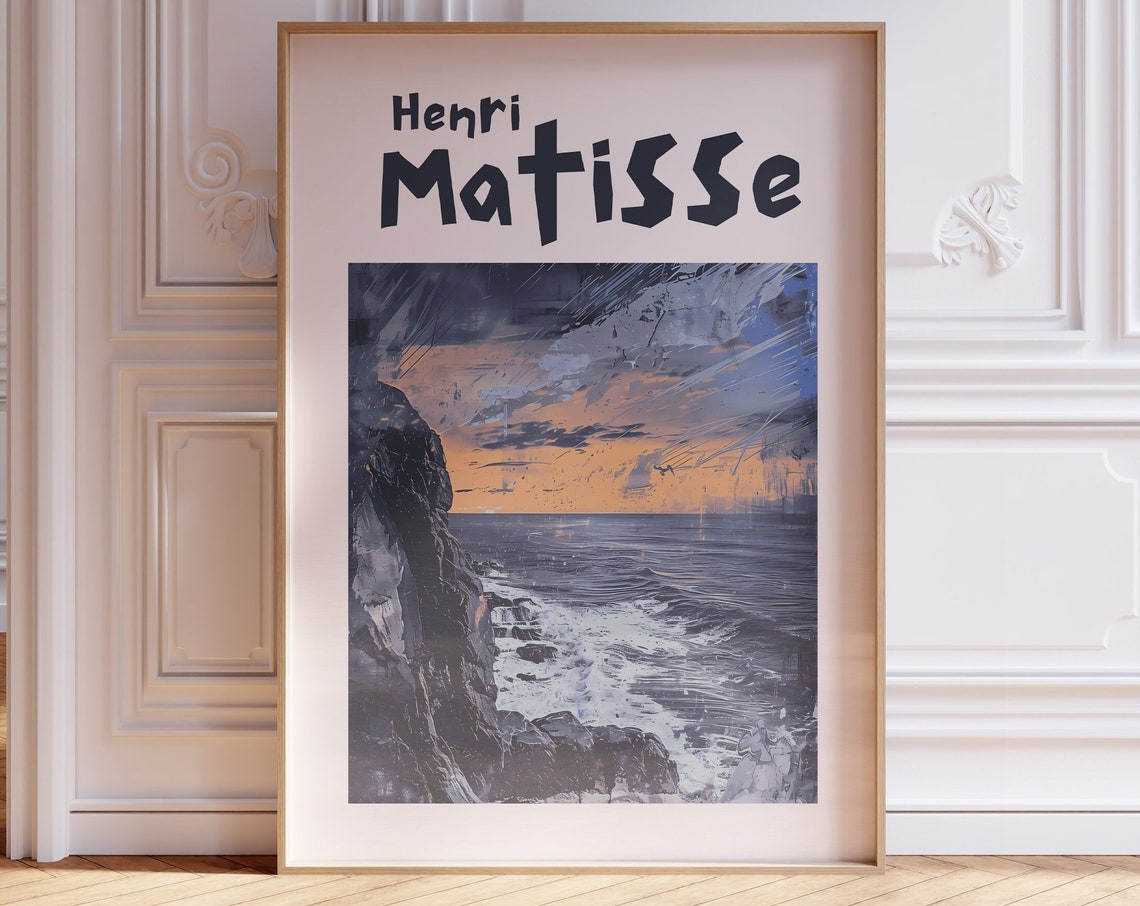 Henri Matisse Rocky Shore Sunset Waves Dramatic Coastal Poster