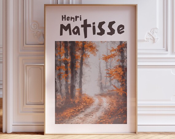 Henri Matisse Inspired Print With Frame Matisse Art Print Livingroom Wall Art Artful Matisse Framed Poster Gallery Wall Printed Matisse