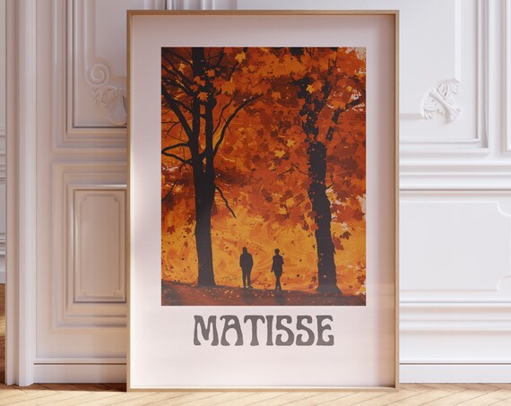 Henri Matisse Inspired Print With Frame Matisse Art Print Livingroom Wall Art Artful Matisse Framed Poster Gallery Wall Printed Matisse