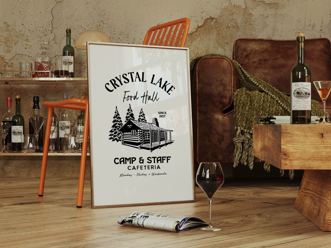 Crystal Lake Food Hall Camp Staff Cafeteria Funny Retro Poster