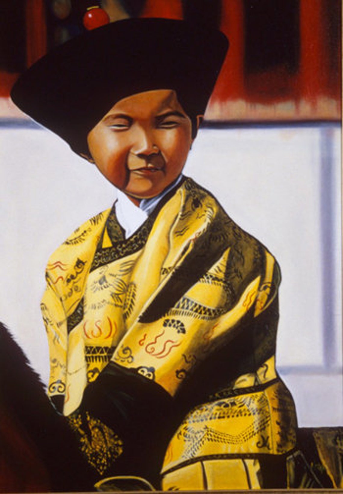Asian Boy Wall Art Print Boy Wearing Yellow Coat Print Children Living Room Wall Art Asian Wall Decor Oil Painting Art Print - Image 5