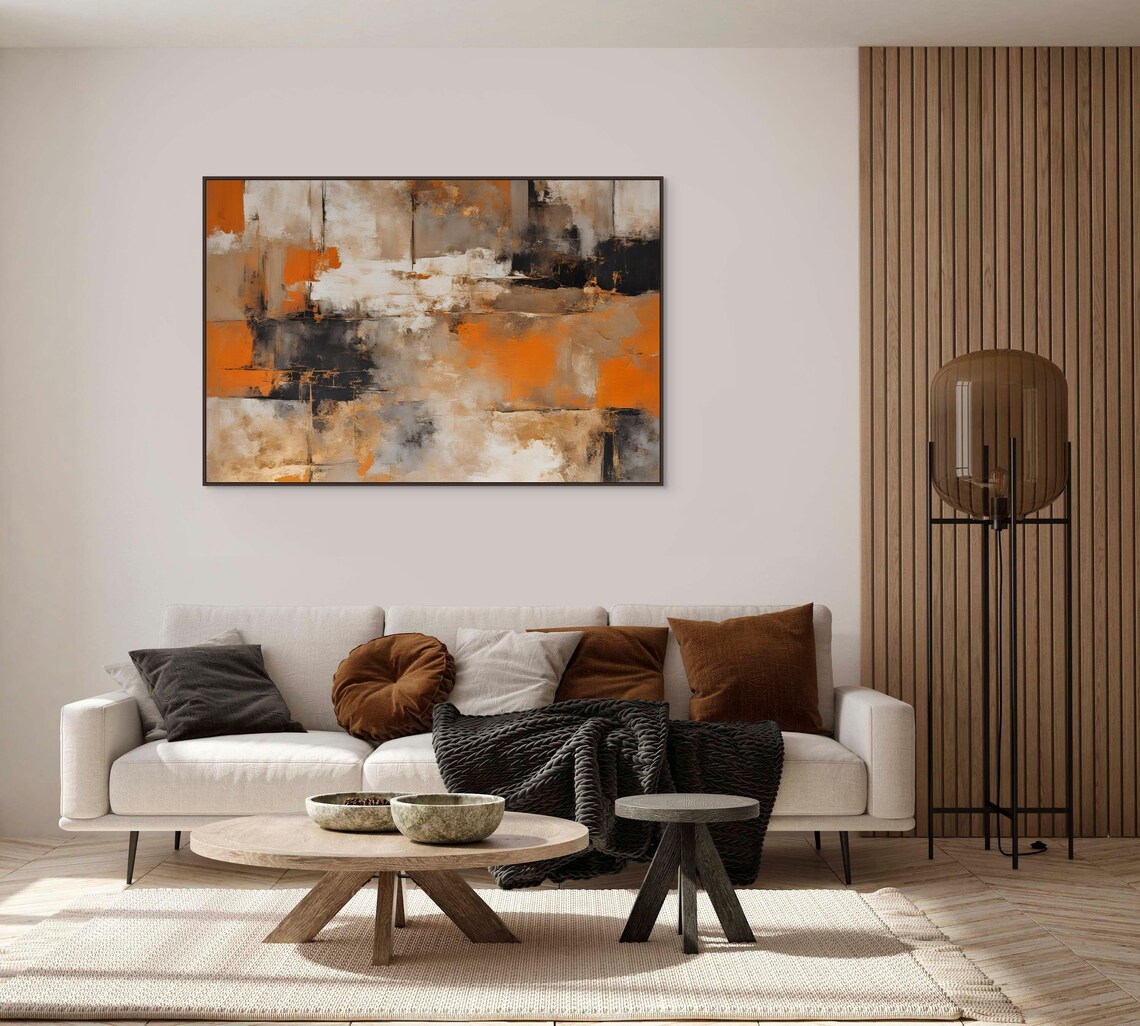 Orange Gold Beige Abstract Wall Art, Modern Art Print - Image 6