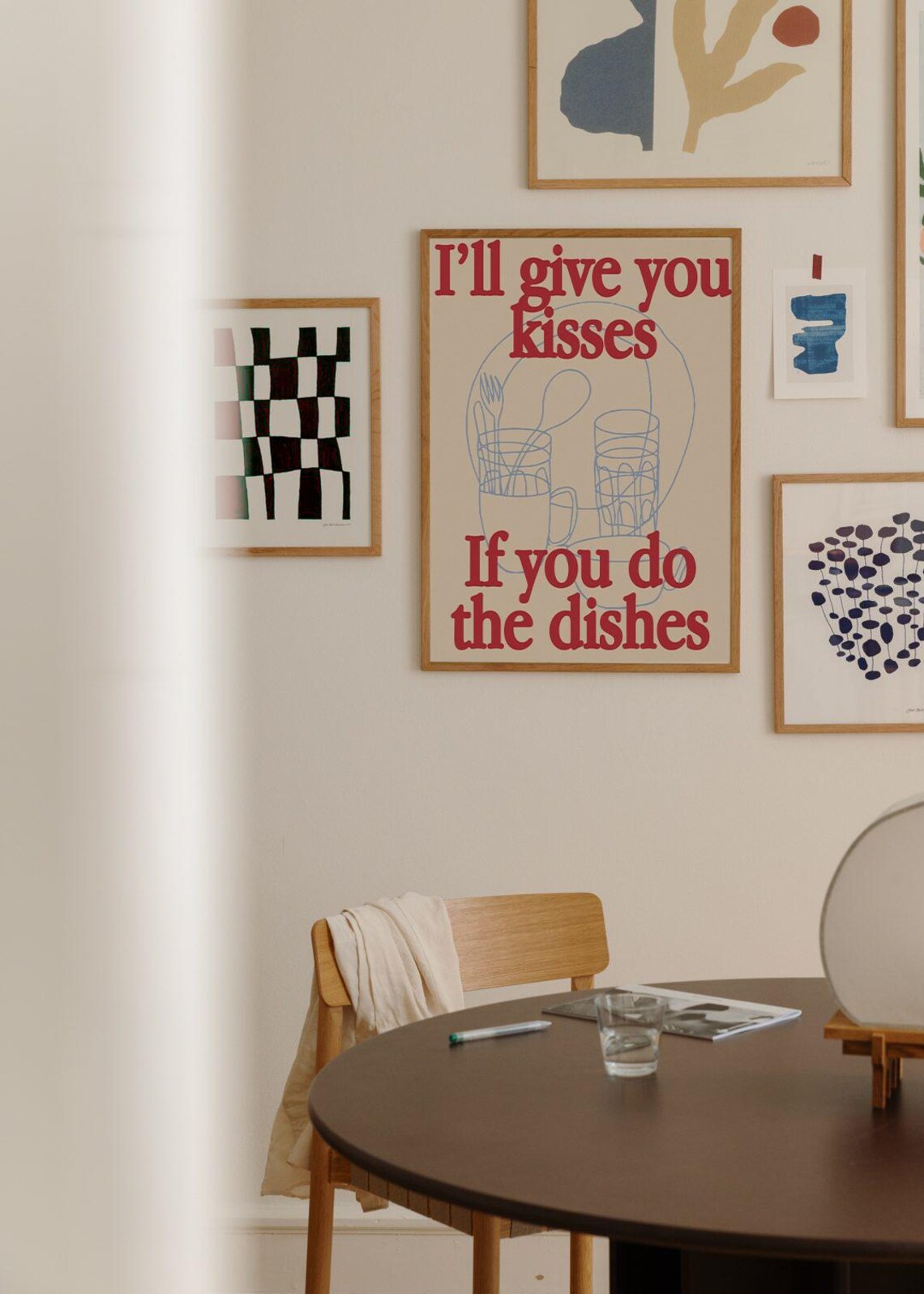 Kisses If You Do The Dishes Mid-Century Poster - Image 5
