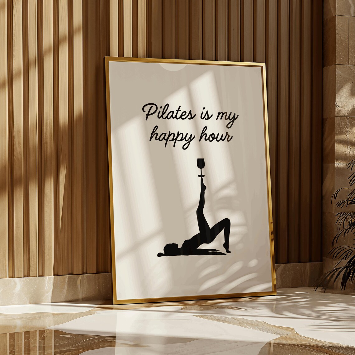Pilates Is My Happy Hour Quote Poster, Gym Decor - Image 2