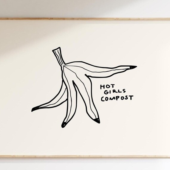 Hot Girls Compost Print Modern Kitchen Wall Art Earth Lovers Poster Digital Download Horizontal