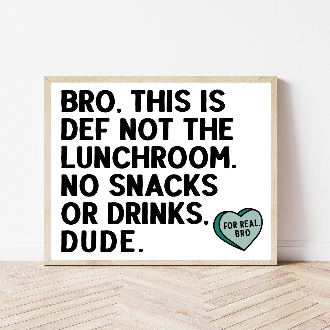 Classroom Rules Poster for Middle School, Funny Art Print