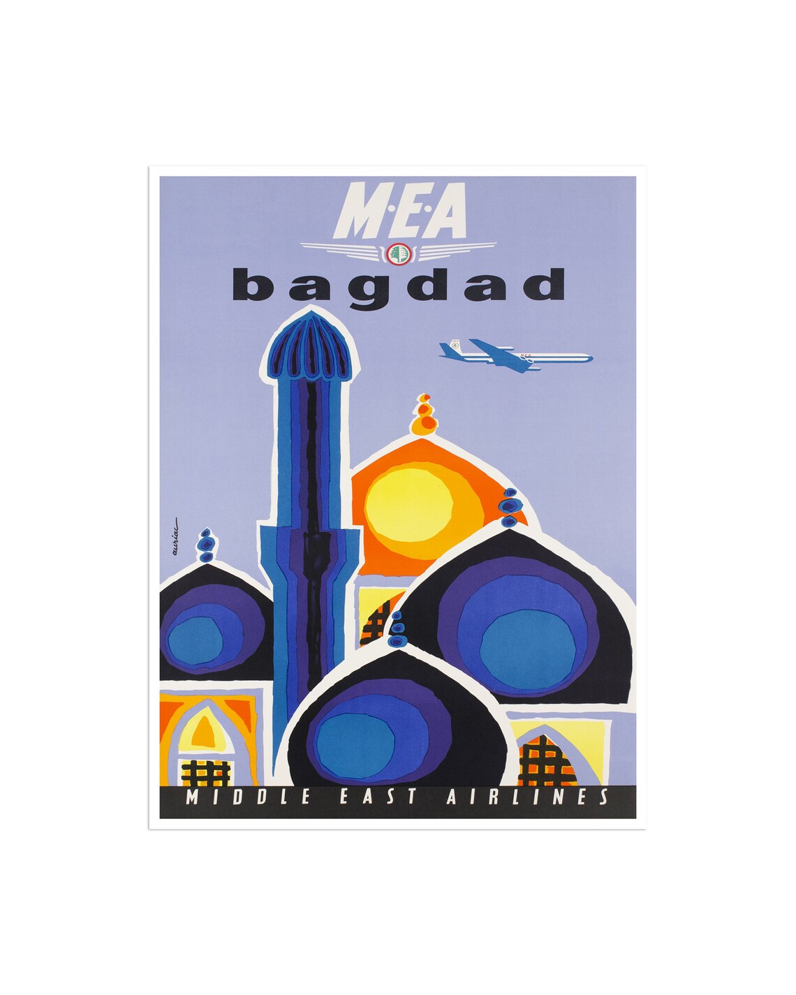 Baghdad Travel Poster, Retro Home Decor Art Print