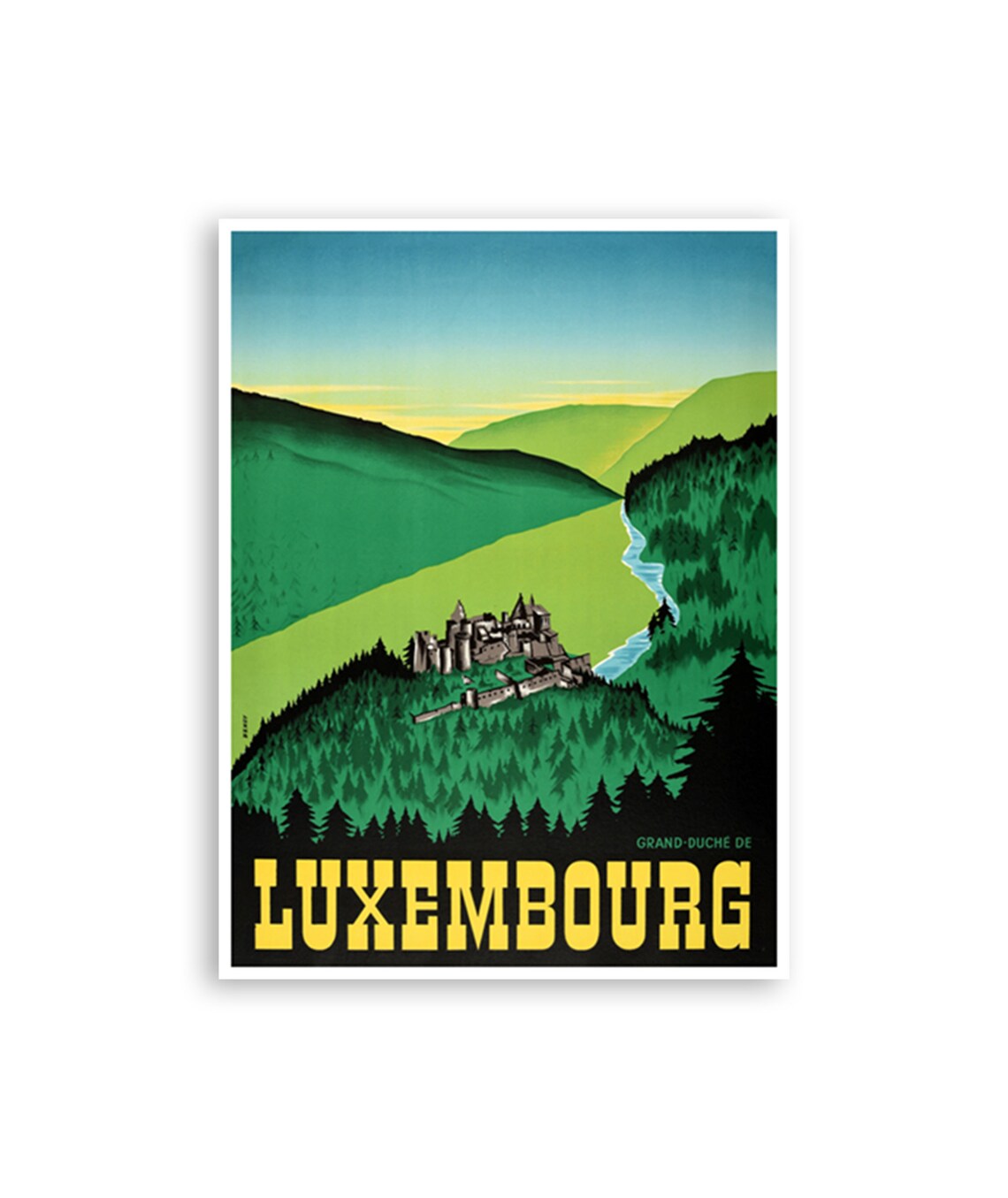 Luxembourg Travel Poster, European City Art Print