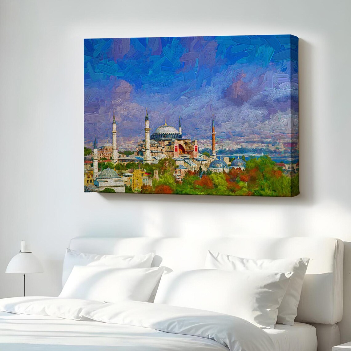 Hagia Sophia Istanbul Mosque Skyline Impasto Oil Painting Style Landmark Poster