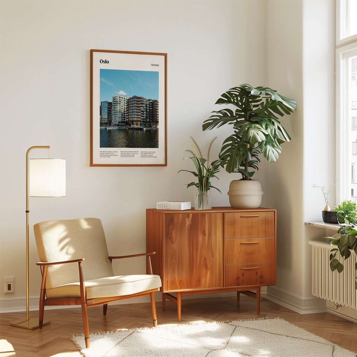 Oslo Travel Poster Oslo Skyline Print Norway Wall Art Scandinavian Decor Oslo Cityscape Nordic City Art Oslo Photograph - Image 3
