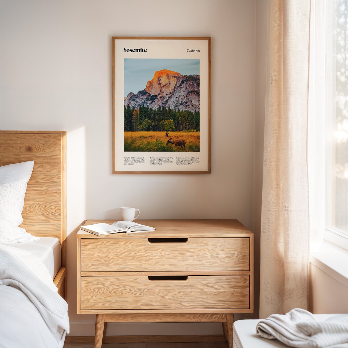Yosemite Half Dome Golden Meadow Wildlife National Park Poster - Image 2