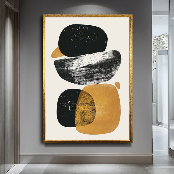 Modern Abstract Geometric Art Minimalist Geometric Pattern Wall Decor Contemporary Geometric Shapes For Living Room Office Bedroom