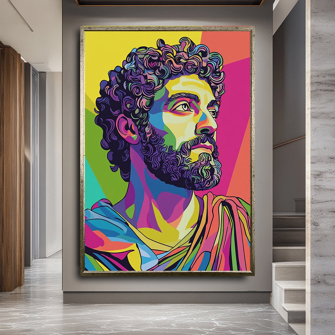 Vibrant Colorful Man Art Print Bold Abstract Artwork For Dynamic Home Decor - Image 3