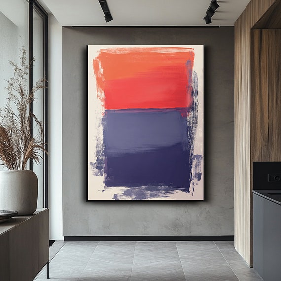 Mark Rothko Inspired Abstract Art Bold Color Block Wall Art Large Modern Minimalist Painting Mark Rothko Artwork Wall Art