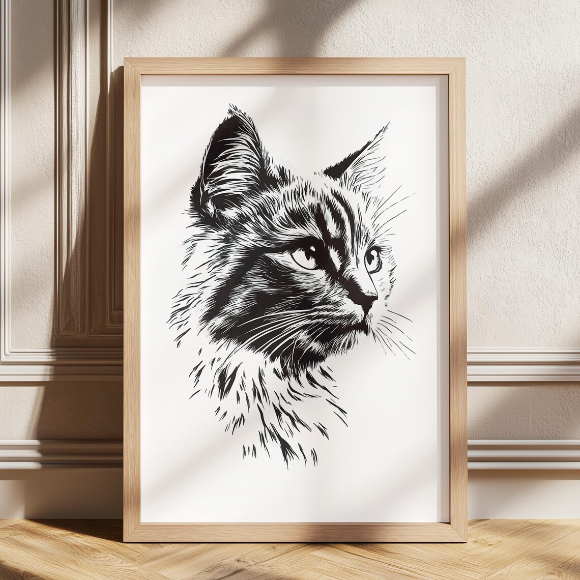 Cute Cat Nursery Retro Art Print, Baby Room Decor