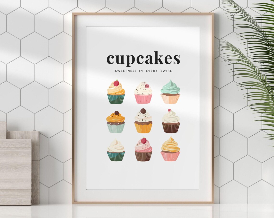 Sweet Cupcake Quote, Whimsical Kitchen Decor