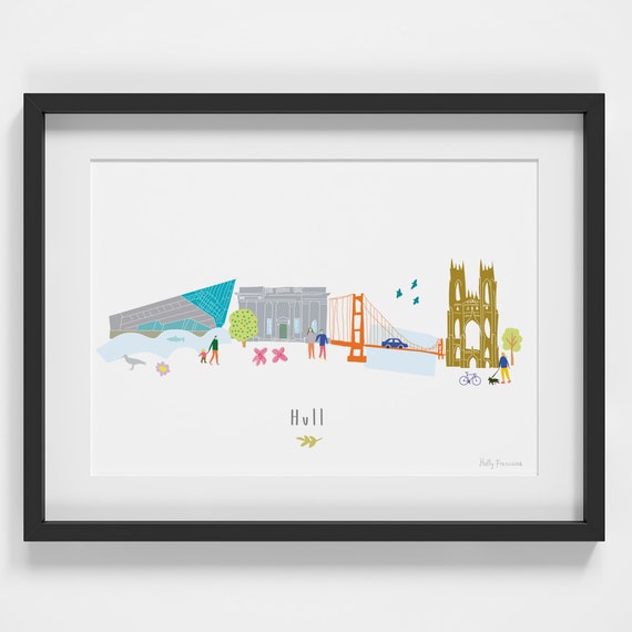 Hull Skyline Cityscape Landmarks Art Print