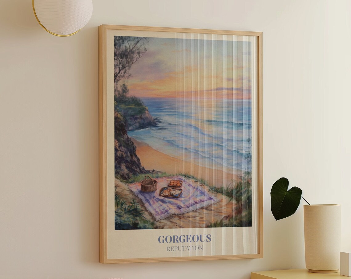 Music Watercolor Bedroom Art Print, Girly Decor