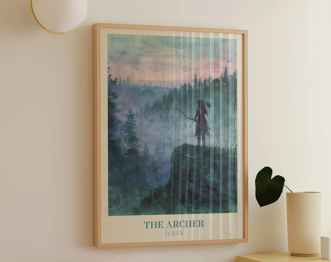 Archer Watercolour Music Art Print, Girly Bedroom Decor