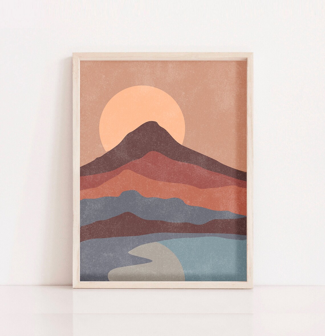 Mid Century Modern Wall Art Mountain Art Boho Decor Extra Large Wall Art Mountain Print Scandinavian Print