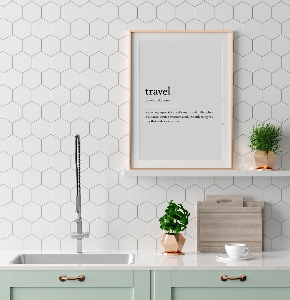 Travel Wanderlust Dictionary Definition Typography Minimalist Poster