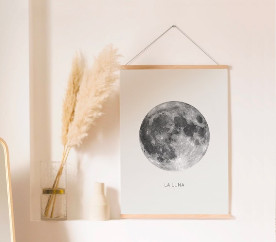 La Luna Print Full Moon Wall Art Luna Art Print The Moon Poster Moon Art Luna Illustration Moon Print Moon Illustration