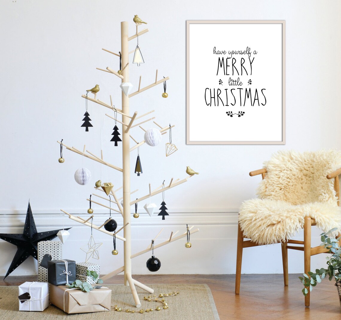 Have Yourself A Merry Little Christmas Typography Holiday Quote Poster - Image 2
