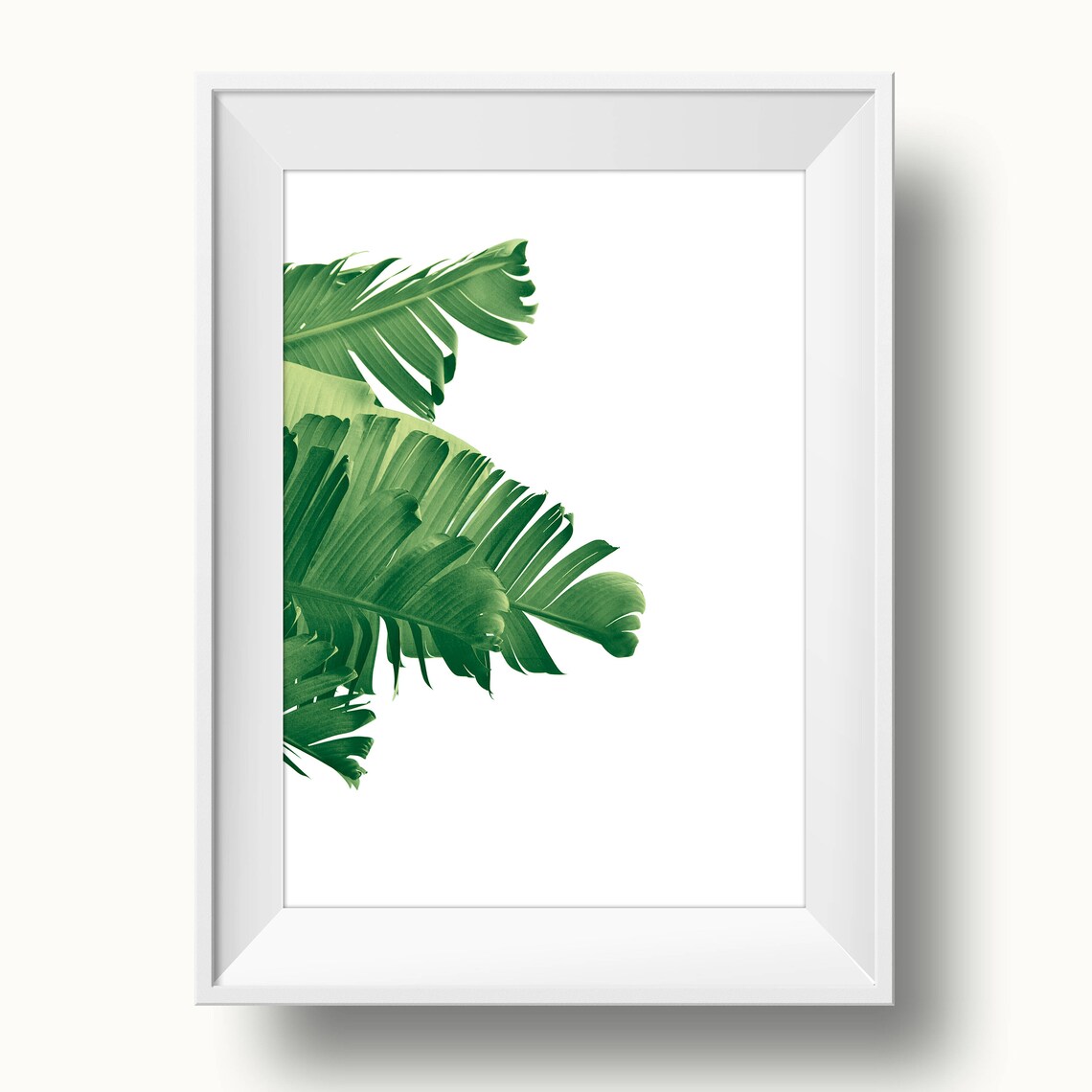 Green Banana Leaves Minimalist Tropical Botanical Photo Poster - Image 2