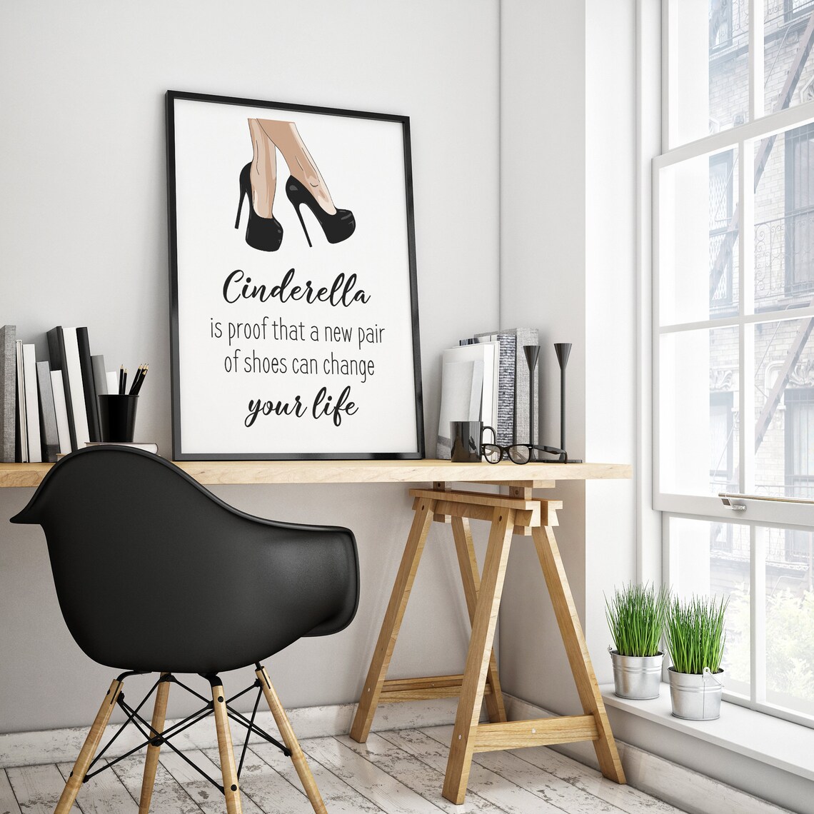 Cinderella New Pair Of Shoes Fashion Quote High Heels Poster - Image 2