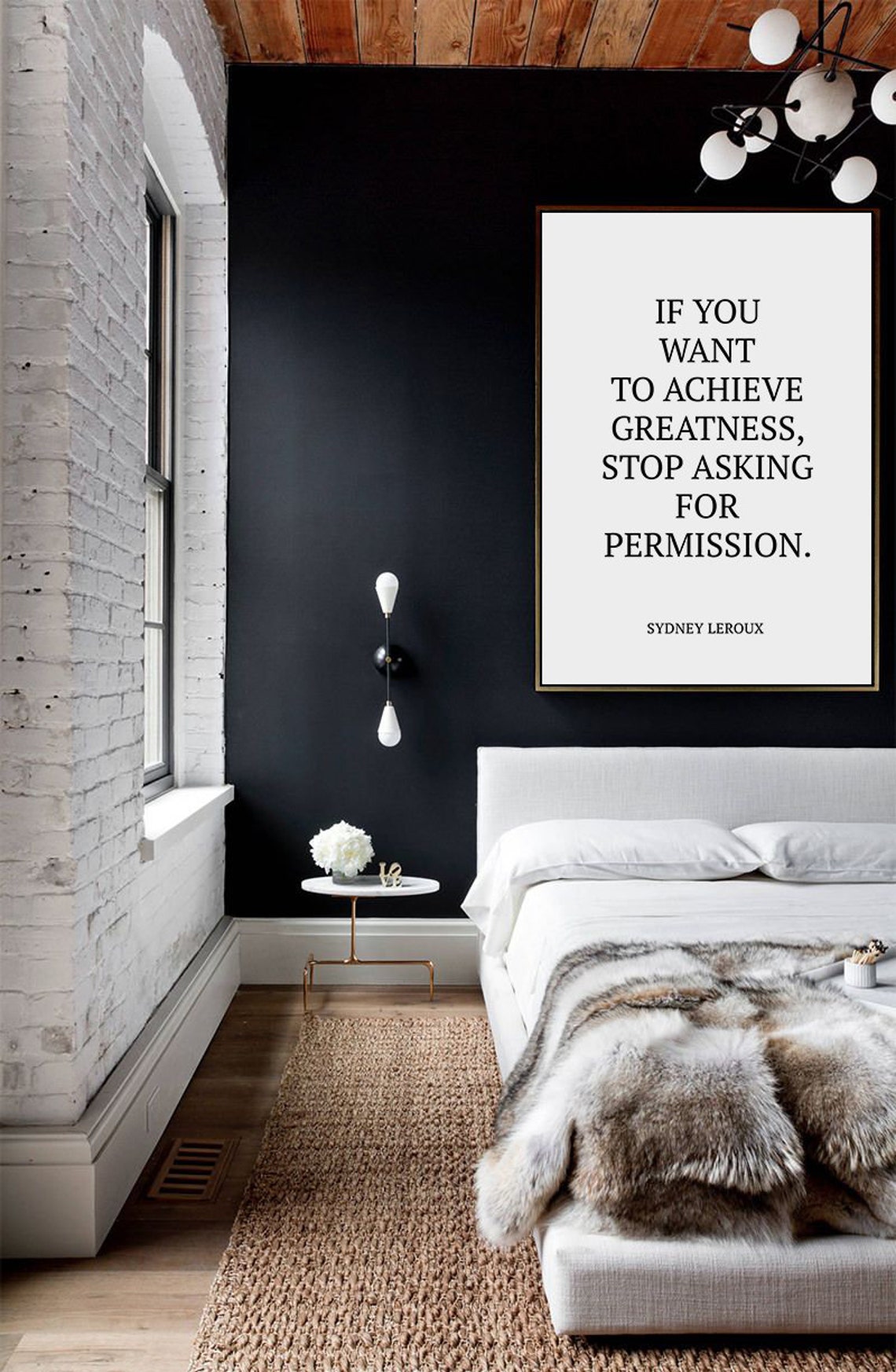 Sydney Leroux Stop Asking for Permission Motivational Quote Poster - Image 2
