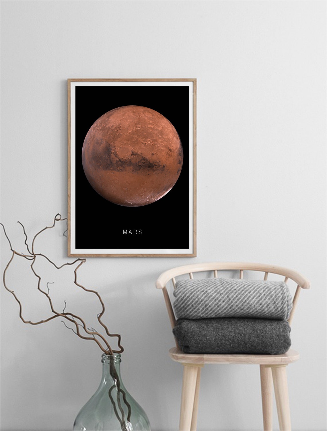 Mars Red Planet Black Background Minimalist Space Photo Poster - Image 3