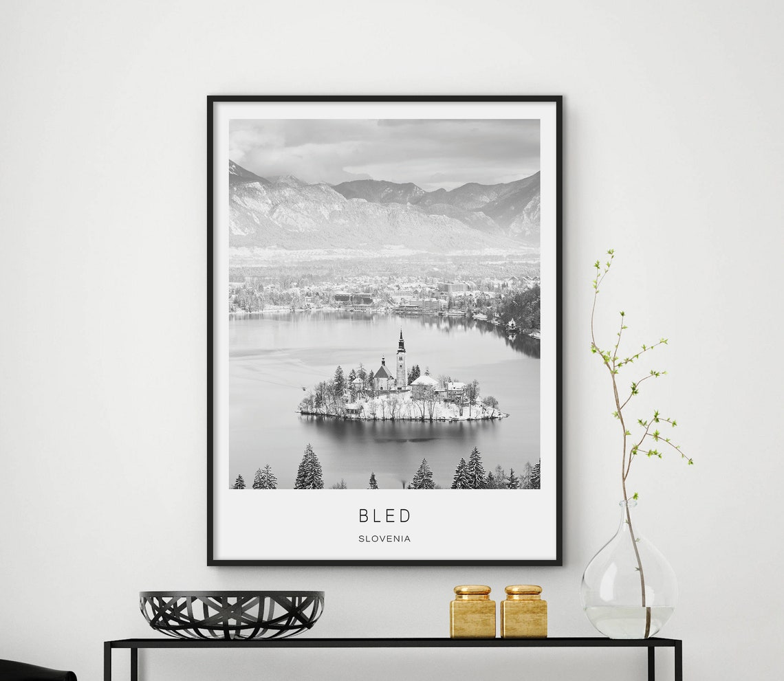 Slovenia Poster Slovenia Print Slovenia Art Bled Slovenia Travel Poster Cities Prints Home Decor City Wall Art City Poster