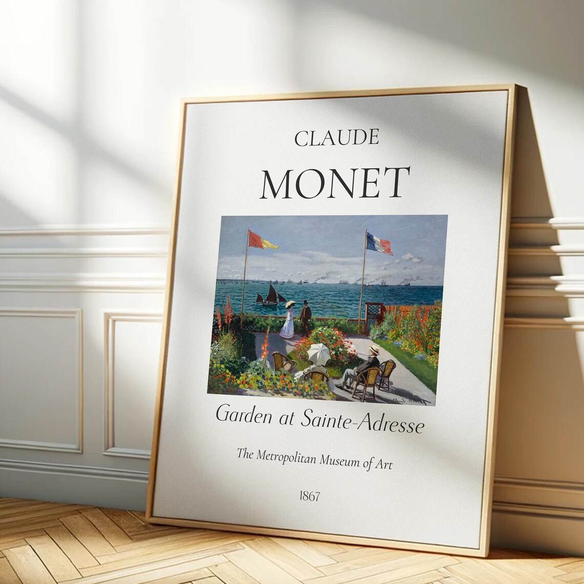 Monet Garden at Sainte-Adresse 1867 Seaside Terrace Art Print Poster