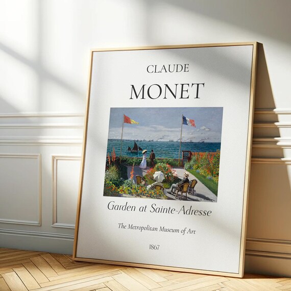 Monet Garden at Sainte-Adresse 1867 Seaside Terrace Art Print Poster
