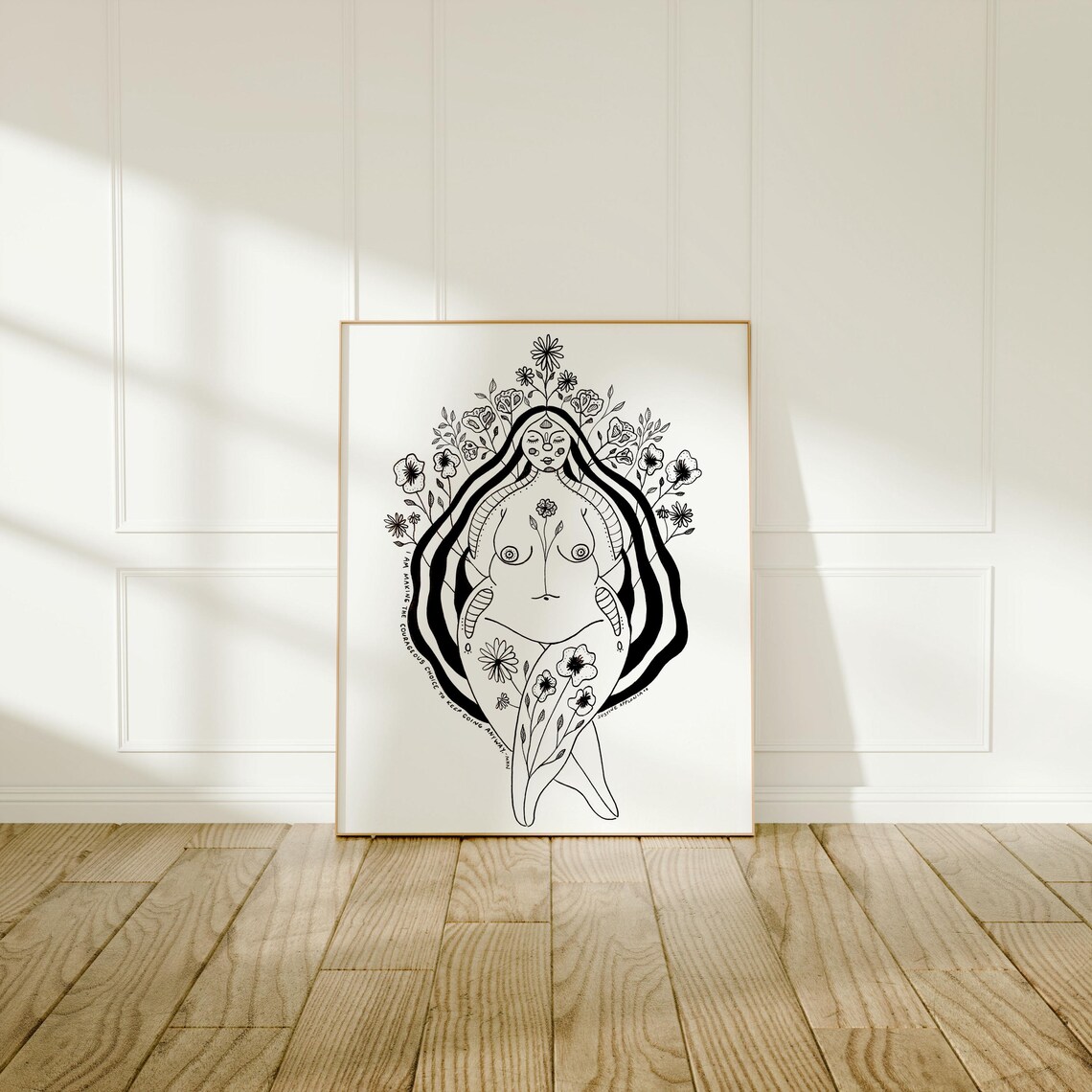 Keep Going Anyway Body Positive Floral Woman Mental Health Poster - Image 3