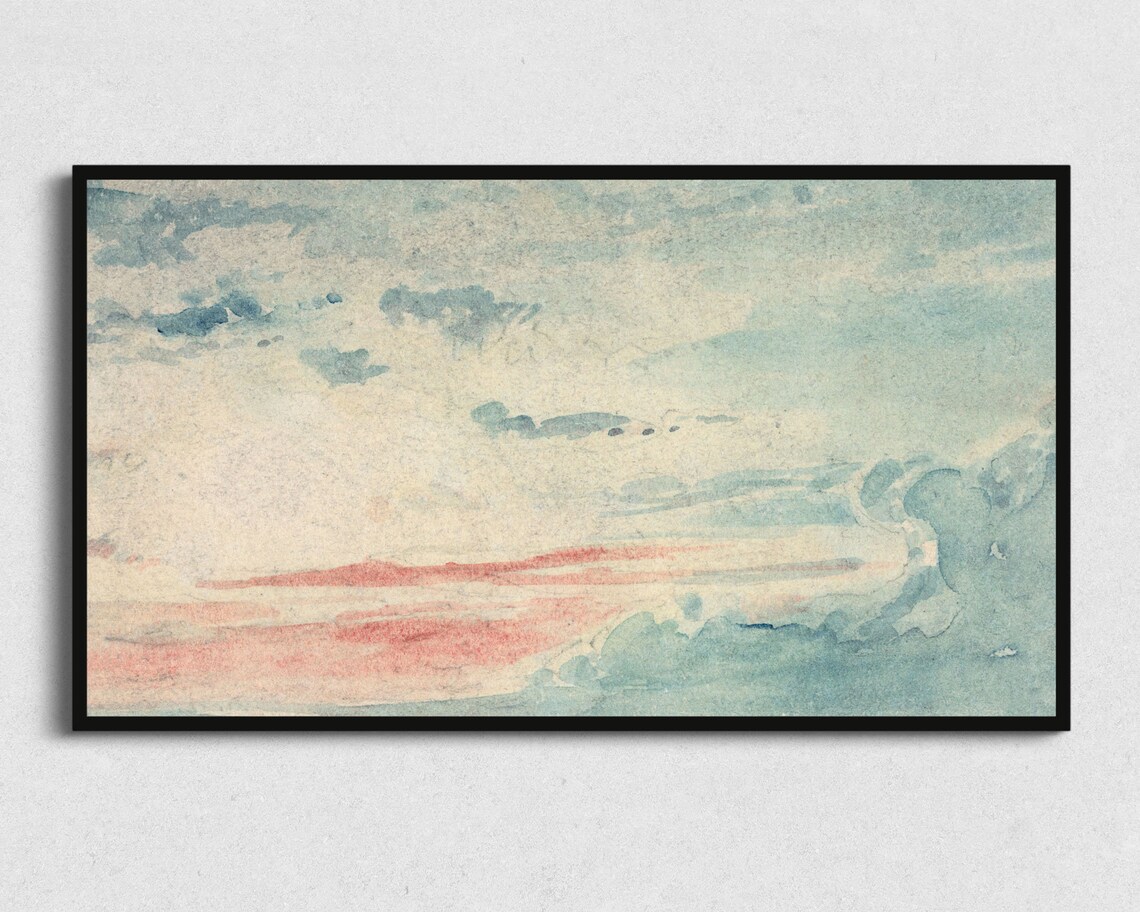 Abstract Sky Painting Art Print, Sky and Sunset